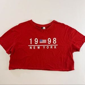 H&M Retro 1998 New York Cropped Tee